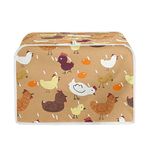 doginthehole Chicken Rooster Toaster Cover 4 Slice, Bread Toaster Cover Washable Appliance Cover Polyester Toaster Dust Cover Bread Maker Protective Cover Dust Proof Bag