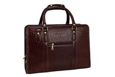 RICHSIGN LEATHER ACCESSORIES Men's Office Leather Laptop Briefcase Bags (Brown-z, Dimension- L-16 X H-12 X W - 5 Inch, Weight-1.3 kg/1300 GR, 24 litres, 15.6 Inch)