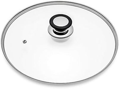 Glass Lid for Frying Pan, Fry Pan, Skillet, Pan Lid with Handle Coated in Silicone Ring,12"/30cm, Clear