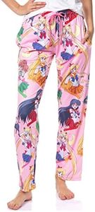 Bioworld Sailor Moon Women's Allover Character Print Adult Lounge Sleep Bottoms Pajama Pants (Medium) Pink