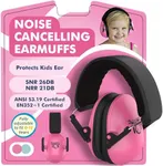 My Happy Tot Noise Cancelling Headphones for Kids, Adjustable Baby Ear Protection Earmuffs with Ergonomic Design, Pink