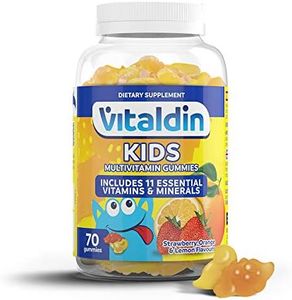 VITALDIN Multivitaminas Kids gummies - Complemento Alimenticio para Niños con 11 Vitaminas & Minerales - 70 gominolas (suministro para 1 mes); sabor a Frutas - Vitalidad & Inmunidad - Sin Gluten 140 g