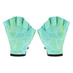 PATIKIL Webbed Swim Gloves, Swimming Aquatic Gloves Printing Water Resistance Training Accessories for Swimming and Diving, M, Light Green