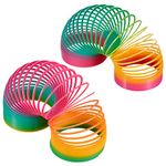 THE TWIDDLERS - 2 Large Rainbow Spring Gift Toys for Boys & Girls, Classic Slinky Party Favours - 10 x 10cm