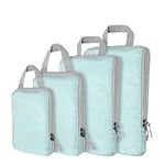 Compression Packing Cubes,4 Set Ultralight Packing Cubes for Carry on Suitcase, Travel Packing Essentials for Suitcase Organizer Bags Set, Durable Travel cubes for Luggage (Set of 4, Lake Blue)