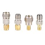 ASHATA 4Pcs RF Antenna Adapter Kit, F SMA Connector F-SMA Male Female Radio Converter for Antennas, DAB Antenna Adapters, Coaxial Cables, Radio Scanners, etc