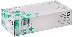 St John Ambulance Vinyl Pre-Powdered Gloves Small (Box of 100)