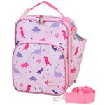 Lunch Bag for Kids,VASCHY Reusable Insulated Thermal Lunch Cooler Boxes Containers for Boys and Girls with Handle and Detachable Shoulder Strap Pink Dinosaur