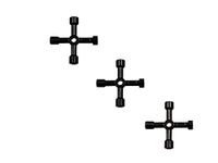 3 Pack 4-Way Multi-Functional Universal Cross Key，Electric Cabinet Keys，Gas Meter Keys ， Electricians Valve Tools (Black)