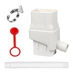 Rainwater Collection System, Water Butt Diverter Kit, Harvesting Downspout Diverter, Connects downpipe to water butt for Diverting Water, Fits 2'' x 3'' Standard Gutter Downspout (White)