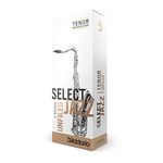 Rico Select Jazz Tenor Sax Reeds, Unfiled, Strength 4 Strength Hard, 5-pack