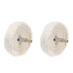 uxcell 3-Inch Buffing Polishing Pad Wheel Cotton with 1/4-inch Handle for Manifold Aluminum Stainless Steel Chrome 2 Pcs