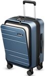 LUGGEX Carry On Luggage with Laptop Compartment, Expandable PC Hard Shell Suitcases for Travelling, FX-Core, Blue, 20 Inch