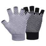 YL TRD V 2 Packs of Non Slip Fingerless Yoga Gloves Exercise Gloves Workout Gloves (with White dots)