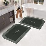 Story@Home Bathroom Mat Aqua Collection Door Mat Anti-Slip Bath Mat Quick Drying Absorbent Mat for Home and Kitchen 40 X 60 Cm, Dark Green, Pack of 2