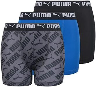 PUMA 3 Pack Boys' Performance Boxer Brief, Ultra Blue, X-Large