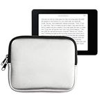 kwmobile Neoprene e-Reader Pouch Size 6,8-7" eReader - Universal eBook Sleeve Case with Zipper - Silver