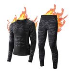 NOOYME Men's Thermal Underwear, Winter Long Johns for Men Thermal Quick Dry Base Layers Men Thermal Underwear Anti-Bacterial Hygroscopic Compression Mens Thermals Top And Bottoms for Run Ski Workout