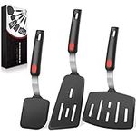 Hotec Flexible Silicone Spatula, Turner, 600F Heat Resistant, Ideal for Flipping Eggs, Burgers, Pancakes, Crepes and More (3 Pack)