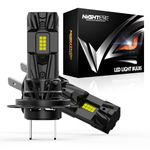 NIGHTEYE H7 LED Headlight Bulb - 600% 25000LM 1:1 Size H7 Headlight Bulb, 6500K Cool White Super Bright, Plug and Play,IP68 Waterproof,Pack of 2