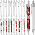 LATERN 20Pcs Sublimation Ballpoint Pens, 14CM Blank Heat Transfer Pen Retractable Ballpoint Pen Aluminum Clip Pen with 20Pcs Shrink Wraps for Office School Stationery Christmas Supplies