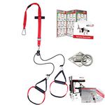 VARIOSLING ROTATE Suspension Trainer Set / Sling Trainer Kit with Door Anchor, Exercise Poster / Training DVD for a Whole Body Workout in your Home Gym, Carry Bag - Bodyweight, Strength and Fitness Training - Straps for Bodybuilding, Travel, red-black