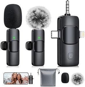 MENERESAS 3-in-1 Mini Microphone for iPhone: Wireless Lavalier Microphones for iOS/Android/Camera - Noise Reduction Lapel Mic for​​Live Stream - HiDefSound for Video Mavericks,Portable recorders