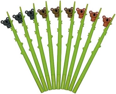 Maydahui 9PCS Tree Climbing Koala Rollerball Pen Cute Cartoon Animal Pens Soft Silicone Black Ink for Party Office School Stationery Supplies