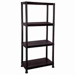 Taylor & Brown 4 Tier Heavy Duty Black Plastic Garage Storage Shelving 60cm Wide Shelves Shed Shelf Unit Home Office Pantry Workshop Racking (60 x 30 x 130cm)