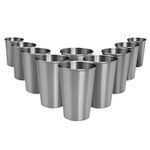 CAMBUY Stainless Steel Cups 18 oz Unbreakable and Reusable Drinking Cups Eco-Friendly Healthy Tumbler Set for Milk Juice and Water Dishwasher Safe (10 Pcs)