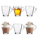 Royal Cuisine Set of 6 Tea Coffee Cups Glasses 260ml Dishwasher Freezer Microwave Safe