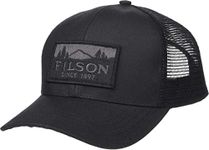 Filson Logger Mesh Trucker Cap for Men and Women, Black, One size