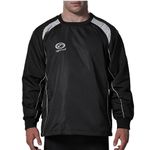 Top Training Contact Men's & Boys' Windbreaker: Waterproof, Insulated Sportswear for Football, Rugby, Sport - Long Sleeve, Elastic Cuffs, Warm Pullover Jacket for Running, Hiking - Black/White, Medium