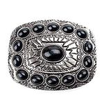 Agate belt buckle western buckles for men and women (black)