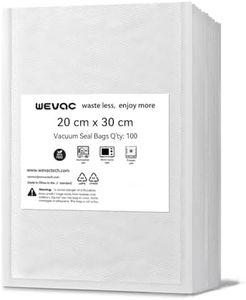 [2024 New] 20x30cm 100 Count Precut Bags, Vacuum Sealer Bags for Food, Great for Food Storage, Sous Vide and Meal Prep, Wevac Lite