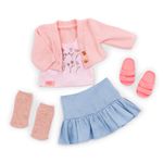 Our Generation – 18-inch Doll Clothes – Pink Sweater & Blue Skirt Outfit – Floral-Print Top – Pretend Play – Toys for Kids Ages 3 Years & Older – Country Charm