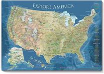 National Parks Poster Map with all 600 NPS sites and USA Travel Destinations - Travel Map Wall Posters - National park checklist map (36x24 inches)