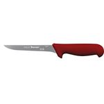 Starrett Professional Stainless Steel Narrow Straight Boning Knives 6-inch (150mm), Red