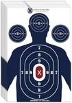 KNINE OUTDOORS Shooting Targets Paper, 12 x18 inch, Bulk for Hunting, Handguns, Pistols, Rifles, Silhouette with Red Bullseye, Blue Design (50 Pack)