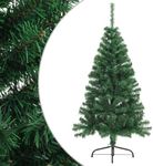 vidaXL Artificial Half PVC Christmas Tree with Stand - Indoor and Outdoor Green Half Christmas Tree - Economical & Lifelike - Space-Saving Design, Height: 120cm, Width: 68cm