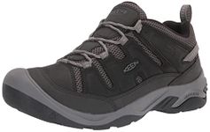 KEEN Men’s Circadia Vent Low Height Breathable Hiking Shoes, Black/Steel Grey, 12 Medium US