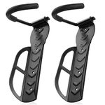 Flexzion Garage Bike Rack Wall Mount (2 Pack) - Easily Hang/Detach Black Bicycle Hanger Storage System Holder w/Screws - Vertical Bike Hooks for Garage Indoor Apartment Shed, Holds up to 44lbs(20Kg)