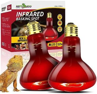 REPTI ZOO 150W Infrared Heat Lamp Bulb for Reptile, 2 Pack Infrared Basking Spot Light for Reptiles & Amphibian,Bearded Dragon, Leopard GeckoTurtle,Lizard, Chickens | Pet Brooders Heat Lamp