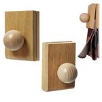 ANFU Tapestry Wall Clips, Clips for Hanging Tapestry, Wooden Blanket Hangers for Wall Hangings, Tapestry Clips for Display and Hanging Quilts Rugs Fabric (2, Beechwood)