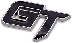 AutoBizarre 3D Raised GT Metal Monogram Emblem Badge Sticker for All Cars & Bikes (Black)