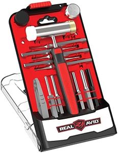 Real Avid Hammer & Roll Pin Punch Set I Gunsmithing Tools Set with Small Hammer, Roll Pin Punch Metal Punch Set I Tool Kit with Gunsmithing Hammer with 4 Tips, Non Marring Punch & Pin Starter Tool,Red