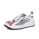 Plaeto Kids Nova Unisex Sports Shoes White/Navy Blue, 12C