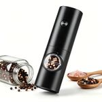 Gulex Electric Pepper Grinder Battery Powered, 1 Pack/2 Pack, Automatic Pepper Mill with LED Light, Adjustable Coarseness, Ceramic Grinder, One-Hand Operation, Kitchen Must-Have