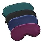 TSHAOUN 4 Pieces Sleep Mask, Silk Sleeping Eye Masks for Women Men Children, Soft Eye Mask for Sleeping, Blackout Eye Mask with Adjustable Strap, Eye-Cover Blindfold for Night,Travel,Nap (4 Colors)