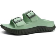 KuaiLu Womens Recovery Sandals Comfort Arch Support Cushion Athletic Sport Sliders Orthotic Plantar Fasciitis Open Toe Slip On Thick Sole Sandal Summer Pool Beach Sandles OliveGreen Size 6